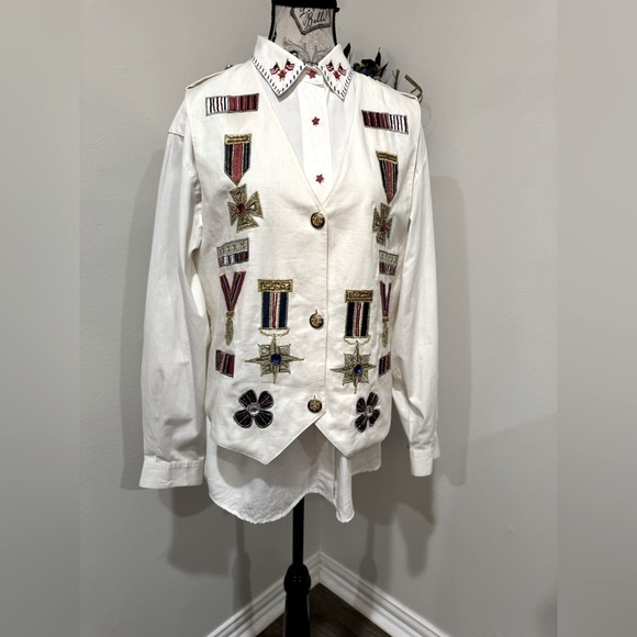 Erez Levy Vest & BellePointe Vintage Long Sleeve Shirt Embroidered w/ beading - Picture 2 of 16